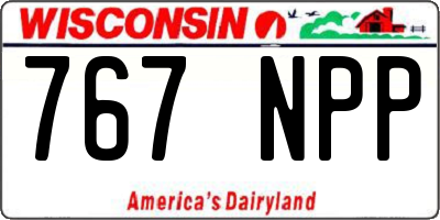 WI license plate 767NPP
