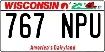 WI license plate 767NPU