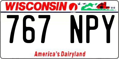 WI license plate 767NPY
