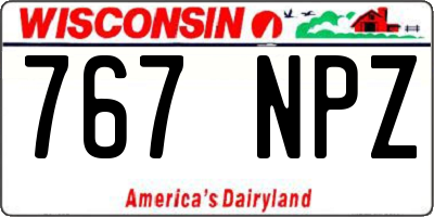 WI license plate 767NPZ
