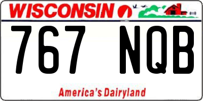 WI license plate 767NQB