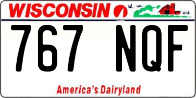 WI license plate 767NQF