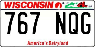 WI license plate 767NQG