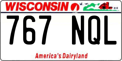 WI license plate 767NQL