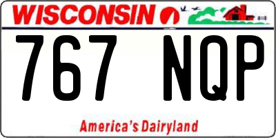 WI license plate 767NQP