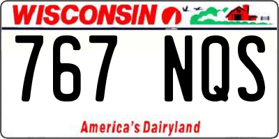 WI license plate 767NQS