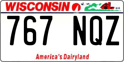 WI license plate 767NQZ