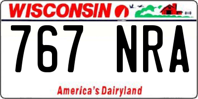 WI license plate 767NRA
