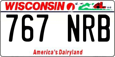 WI license plate 767NRB