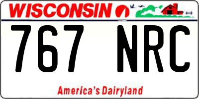 WI license plate 767NRC