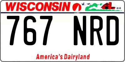 WI license plate 767NRD