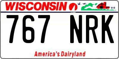 WI license plate 767NRK