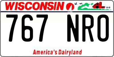 WI license plate 767NRO