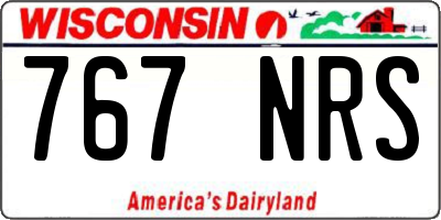 WI license plate 767NRS