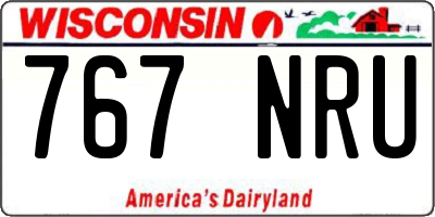 WI license plate 767NRU