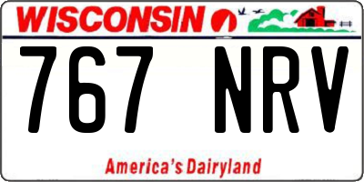 WI license plate 767NRV