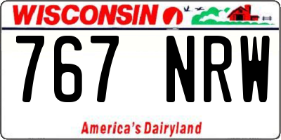 WI license plate 767NRW