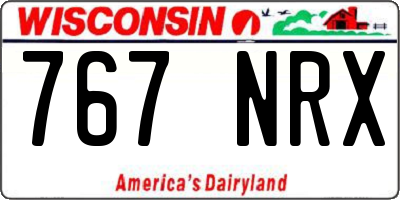 WI license plate 767NRX