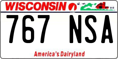 WI license plate 767NSA