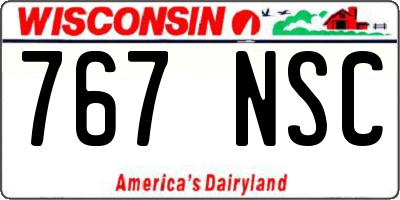 WI license plate 767NSC