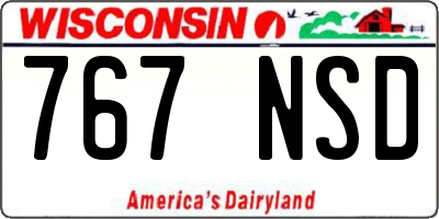 WI license plate 767NSD