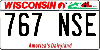 WI license plate 767NSE