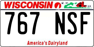 WI license plate 767NSF