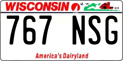 WI license plate 767NSG