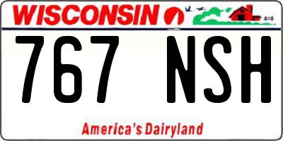 WI license plate 767NSH