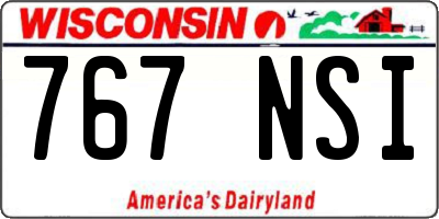 WI license plate 767NSI