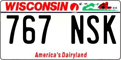 WI license plate 767NSK