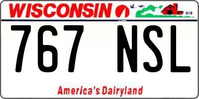 WI license plate 767NSL