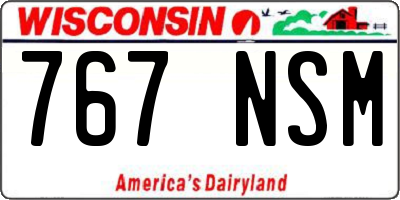 WI license plate 767NSM