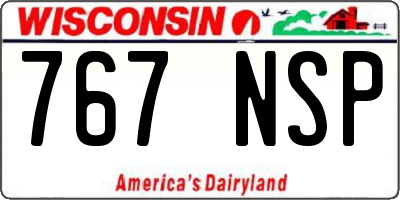 WI license plate 767NSP