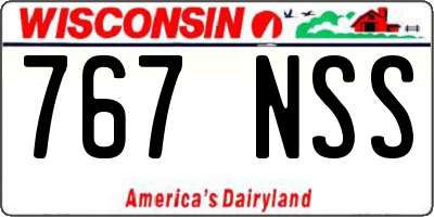 WI license plate 767NSS