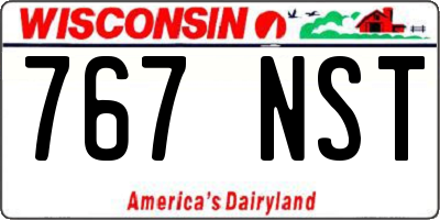 WI license plate 767NST