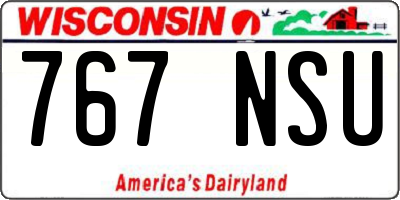 WI license plate 767NSU