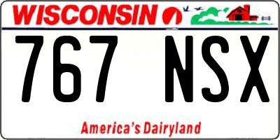 WI license plate 767NSX