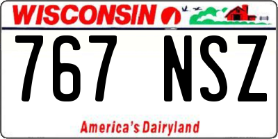 WI license plate 767NSZ