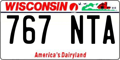 WI license plate 767NTA