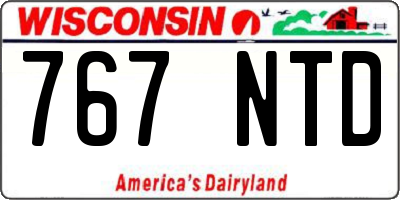WI license plate 767NTD
