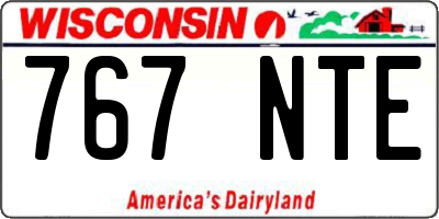 WI license plate 767NTE