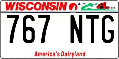 WI license plate 767NTG