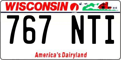 WI license plate 767NTI