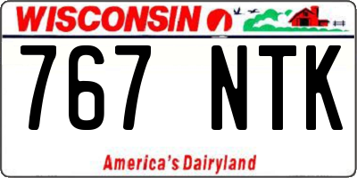 WI license plate 767NTK