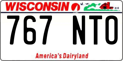 WI license plate 767NTO