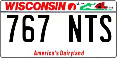 WI license plate 767NTS