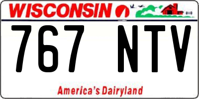 WI license plate 767NTV