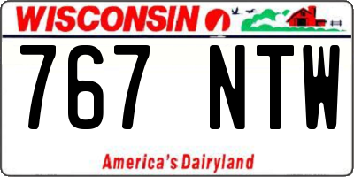 WI license plate 767NTW