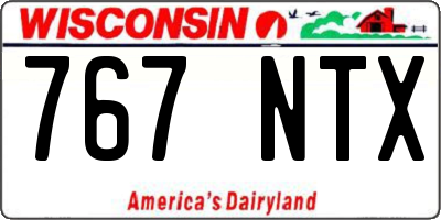WI license plate 767NTX